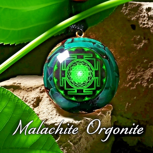 Malachite orgonite pendant - orgonite,